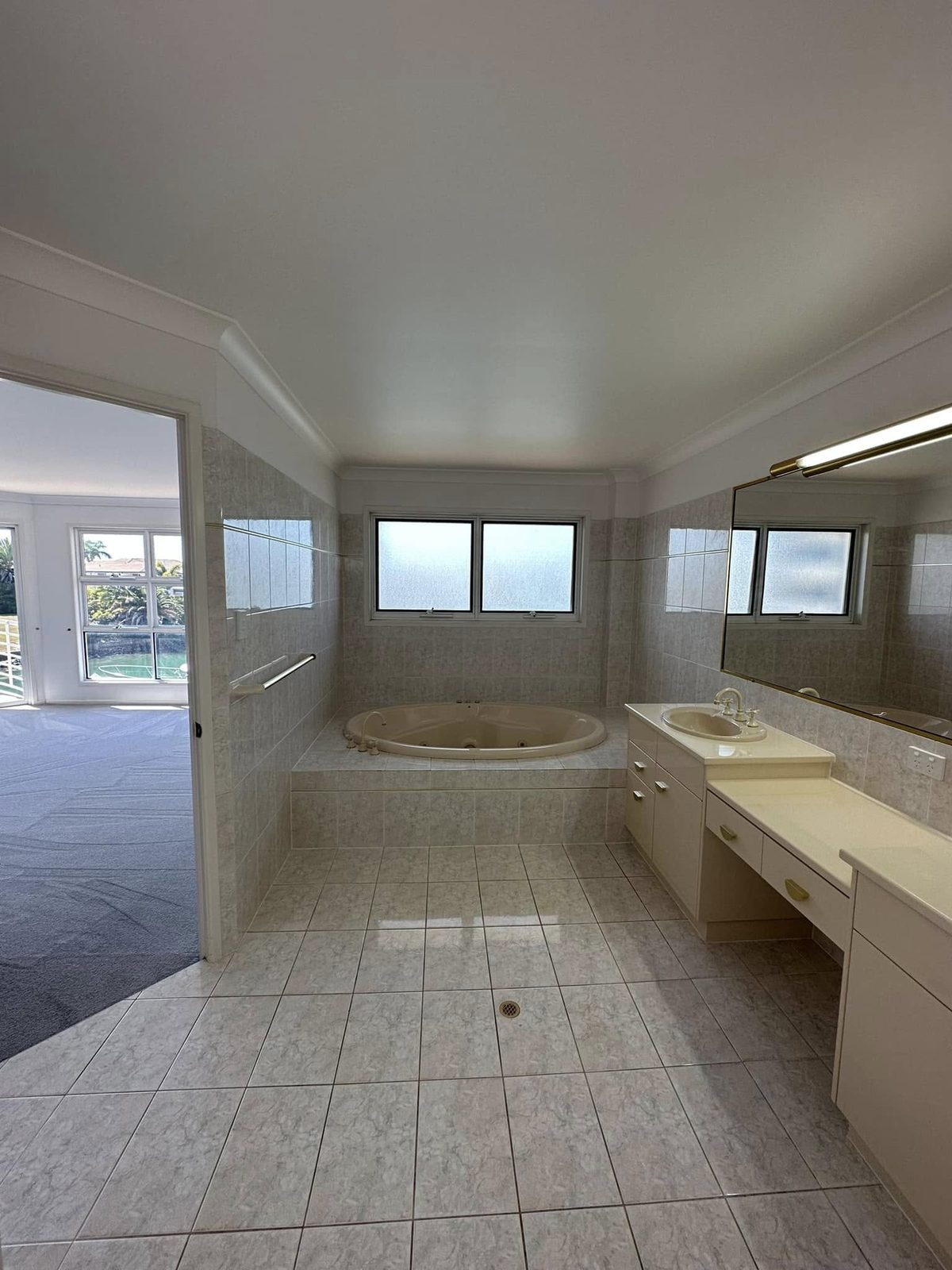 Ensuite with spa bath, cleaned and ready